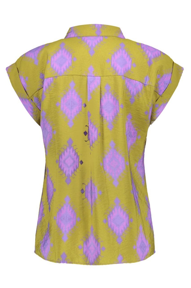 S S BLOUSE AZTEK PRINT 53210 20 Green/Purple